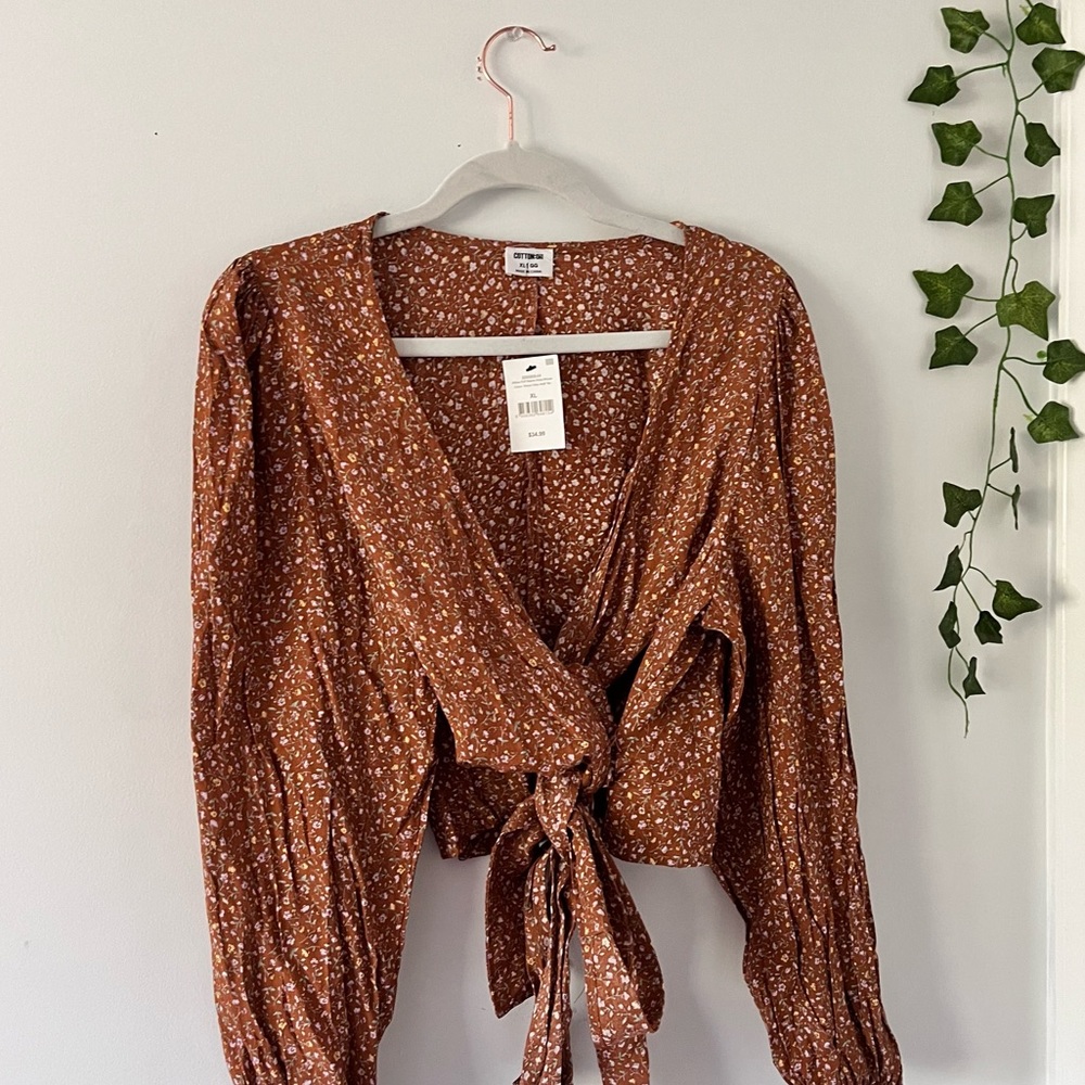 Cotton On Orange Floral Blouse